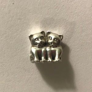 Pandora PURRFECT TOGETHER 2 Cats Love Heart Charm